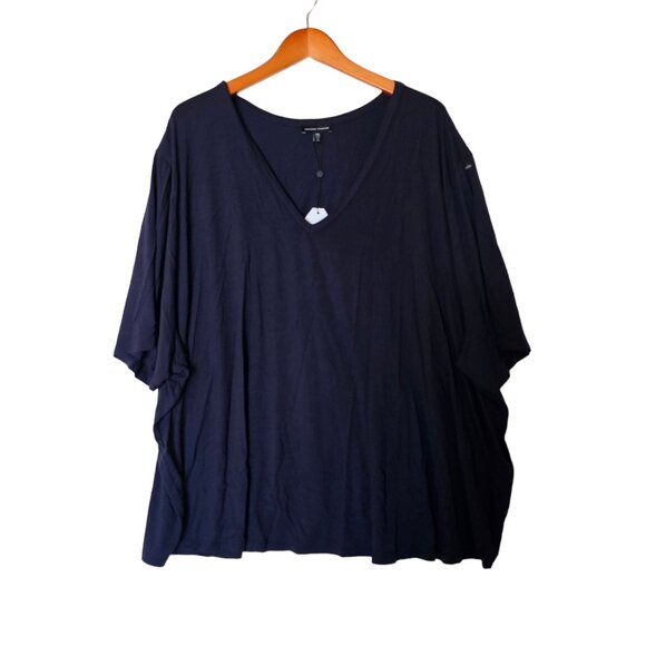 Universal Standard Blue Slouchy V-Neck T Shirt Size 3XL NWT Rayon - Picture 3 of 9